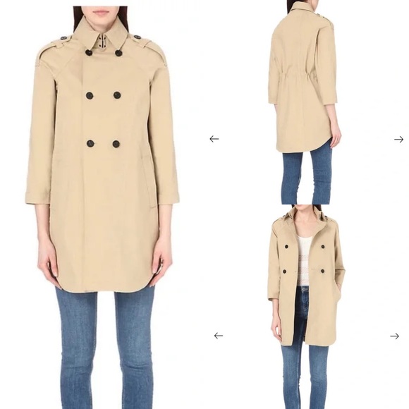 Maje Tan Trench Coat With Adjustable Waist - Picture 2 of 9